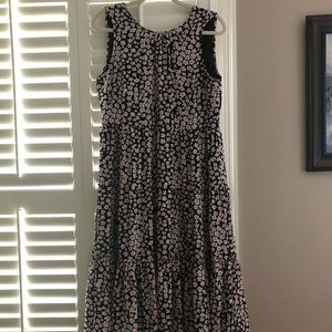 NWT J. Crew Tiered Midi White and Pink Poppy Dress
